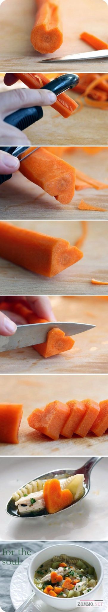 Морковка в виде сердечка