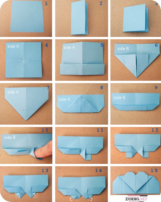 Как делается закладка для книги с сердечком(оригами)