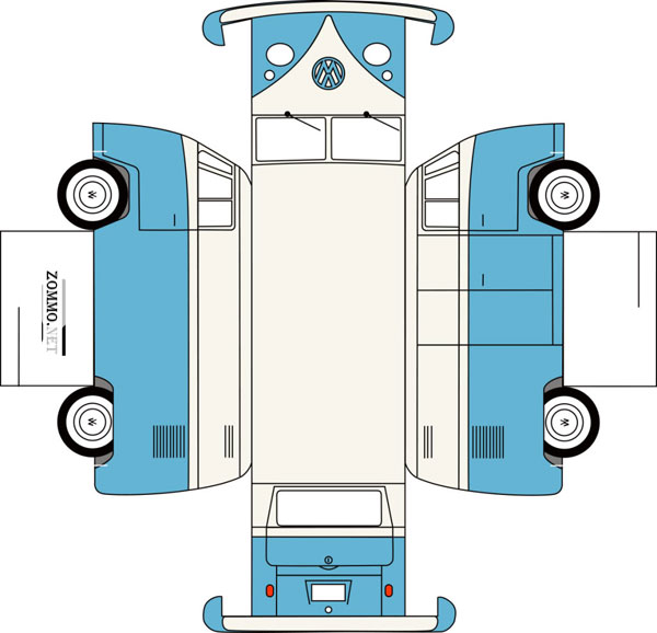 Volkswagen-T1 из бумаги