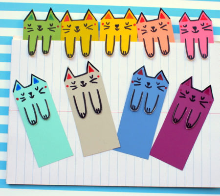 Закладки для учебников в виде котиков