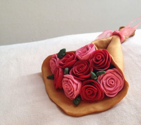 Букет цветов (розы) из полимерной глины: мастер-класс с фото