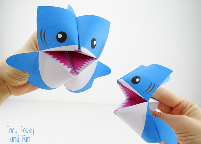 Акула оригами-игры с поделкой