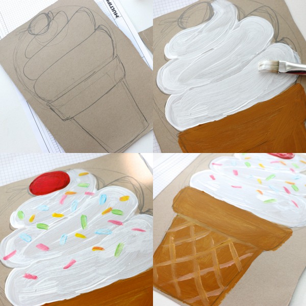 Оригинальный конверт-нарисуйте мороженое