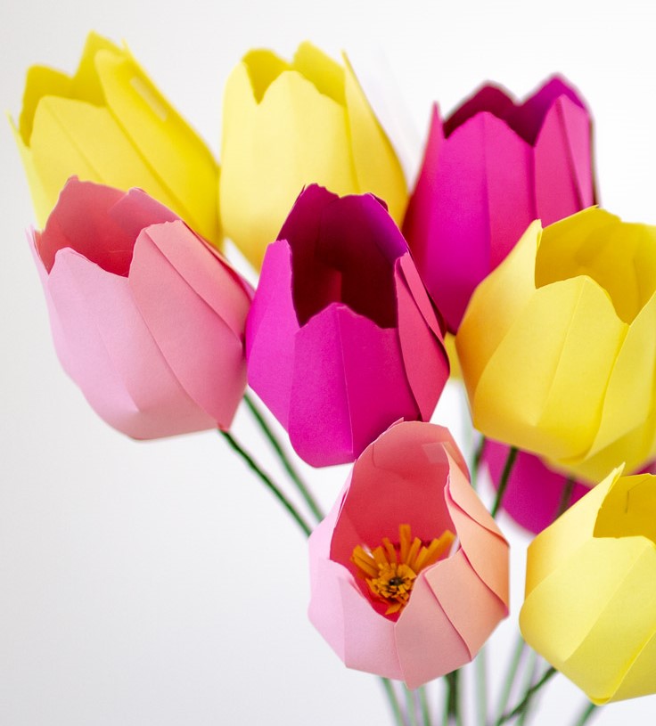 Поделка тюльпаны из бумаги: 100 идей