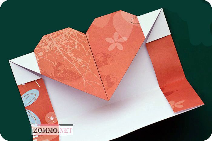 Оригами конверт-сердце