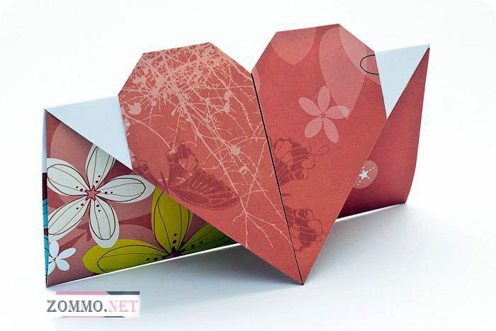 Оригами конверт-сердце