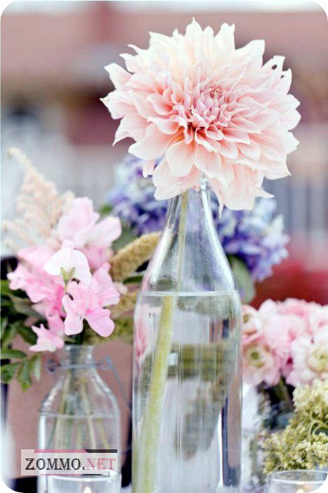 Стеклянная бутылки под цветы