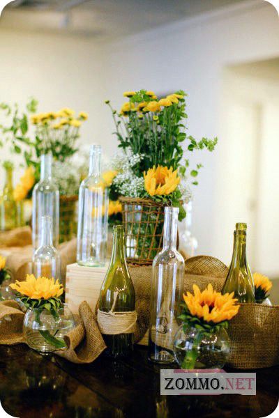 Горшки под цветы из стеклянных бутылок