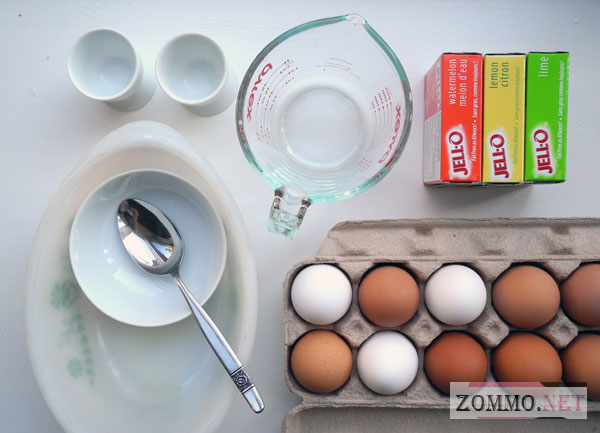 Ингредиенты для создания яйца с желе
