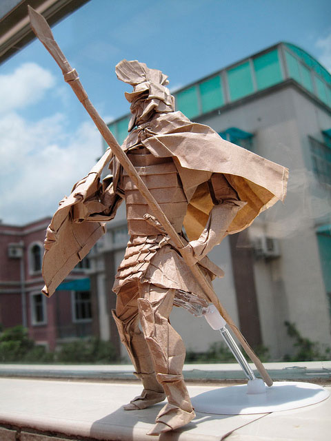 Подборка потрясающих оригами фигурок Воин Спартак