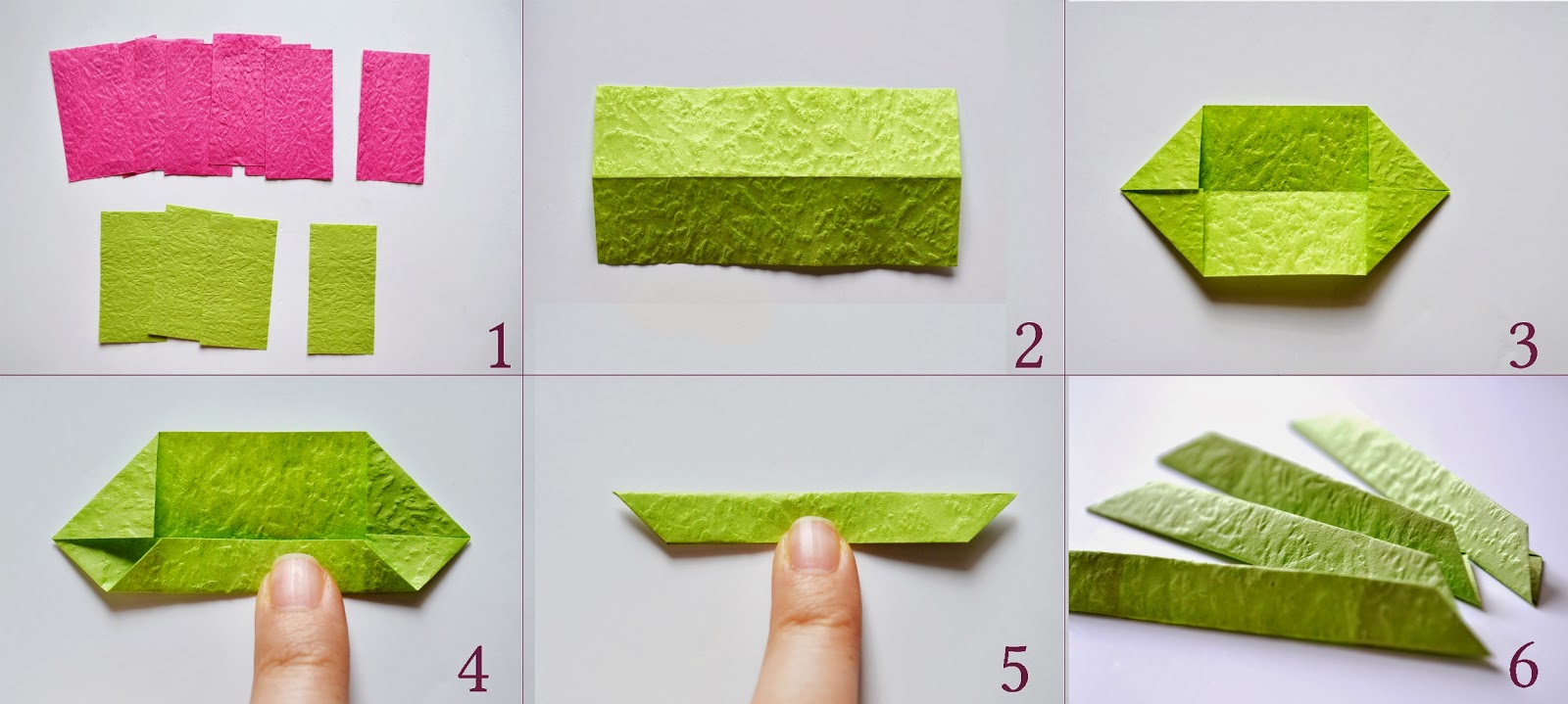 Лотос оригами-складываем зеленый модуль