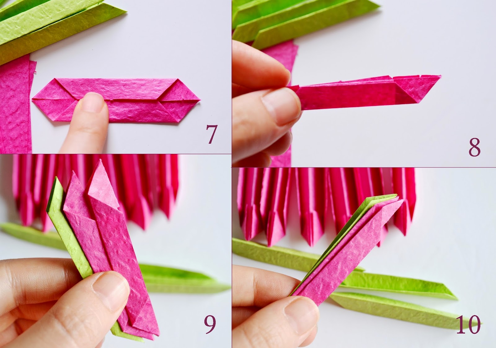 Лотос оригами-формируем розовые модули