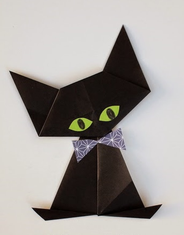 Оригами кошка из бумаги: схема сборки с фото