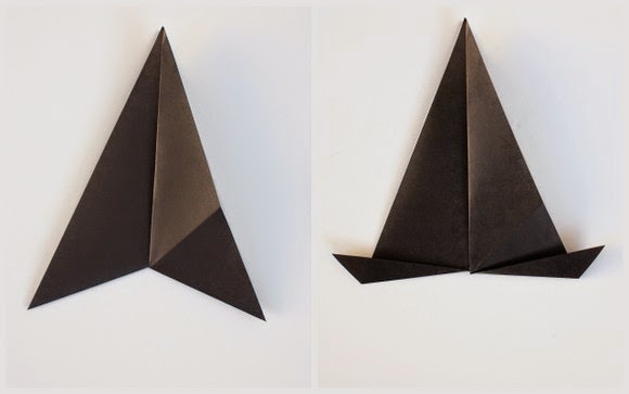 Оригами кошка-нижние уголки загните вверх