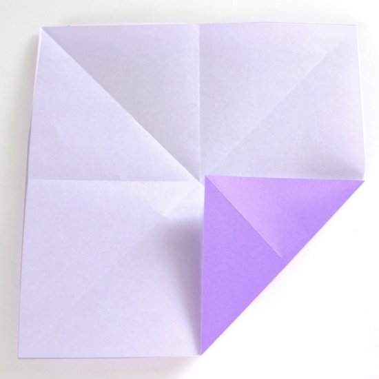 Абажур оригами-заверните угол к точке посередине