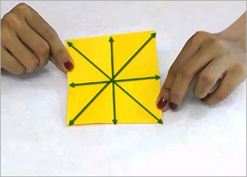 Оригами звезда ниндзя-сформуйте складки