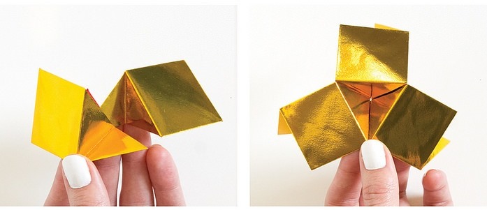 Оригами кристалл из модулей-сложите модули друг в друга