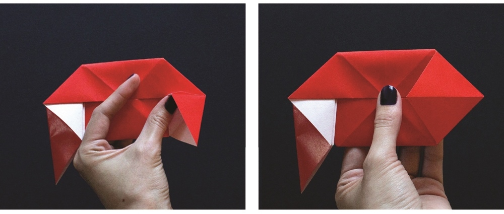 Оригами губы-разверните складки