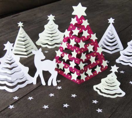 Новогодние открытки в технике оригами