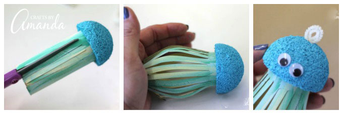 Медуза своими руками из бумаги-сделайте щупальца и петлю