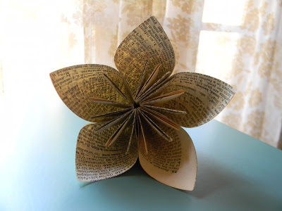 Винтажный оригами цветок