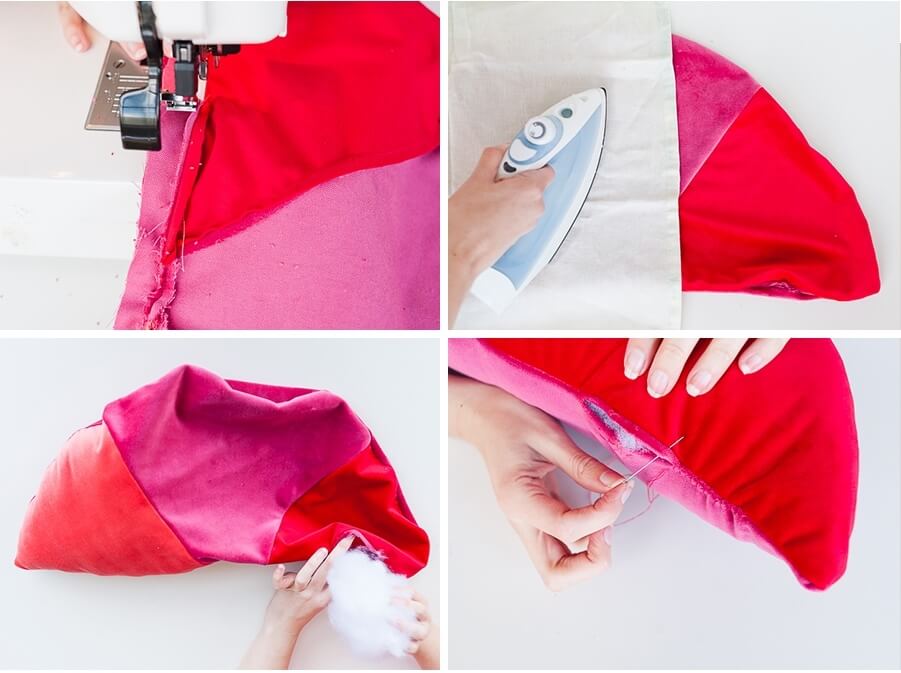 Как сшить декоративную подушку - заполните изделие набивочным материалом